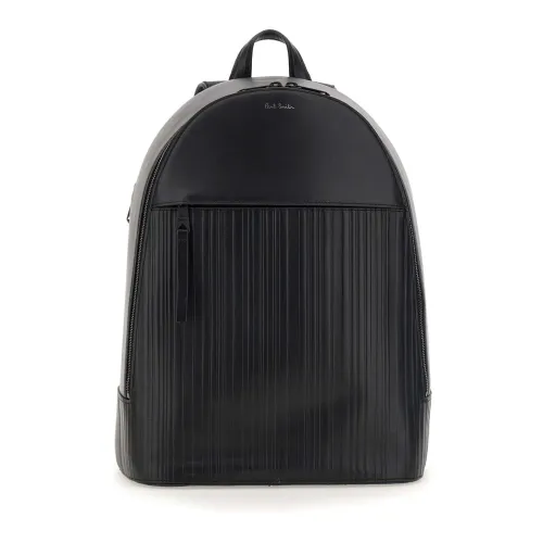 PS By Paul Smith , Mens Leather Backpack, Black ,Black male, Sizes: ONE SIZE