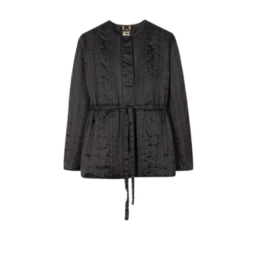 PS By Paul Smith , Midnight Blue 'Shadow Stripe' Quilted Jacket ,Black female, Sizes: