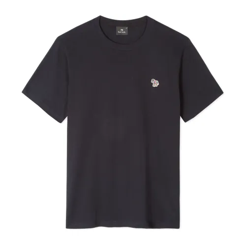 PS By Paul Smith , Navy Round Neck Cotton T-Shirt for Men ,Blue male, Sizes: