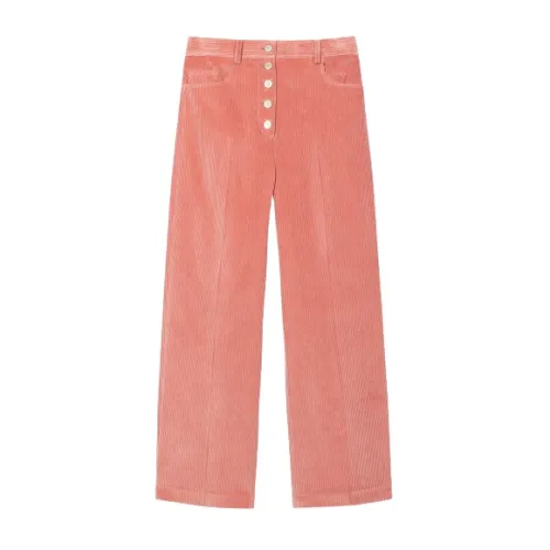 PS By Paul Smith , Pink Corduroy Wide Leg Trousers ,Pink female, Sizes: