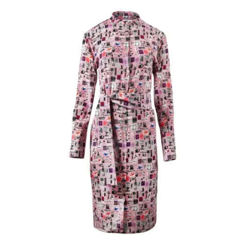 PS By Paul Smith , Pink Motif Printed Belted Dress ,Pink female, Sizes: