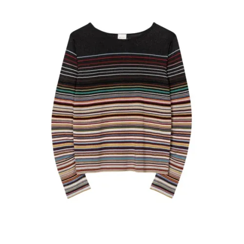 PS By Paul Smith , Women's Knitted 'Signature Stripe' Glitter Sweater ,Multicolor female, Sizes: