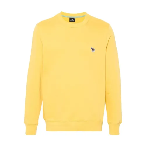 PS By Paul Smith , Yellow Sweater with Zebra Motif ,Yellow male, Sizes:
