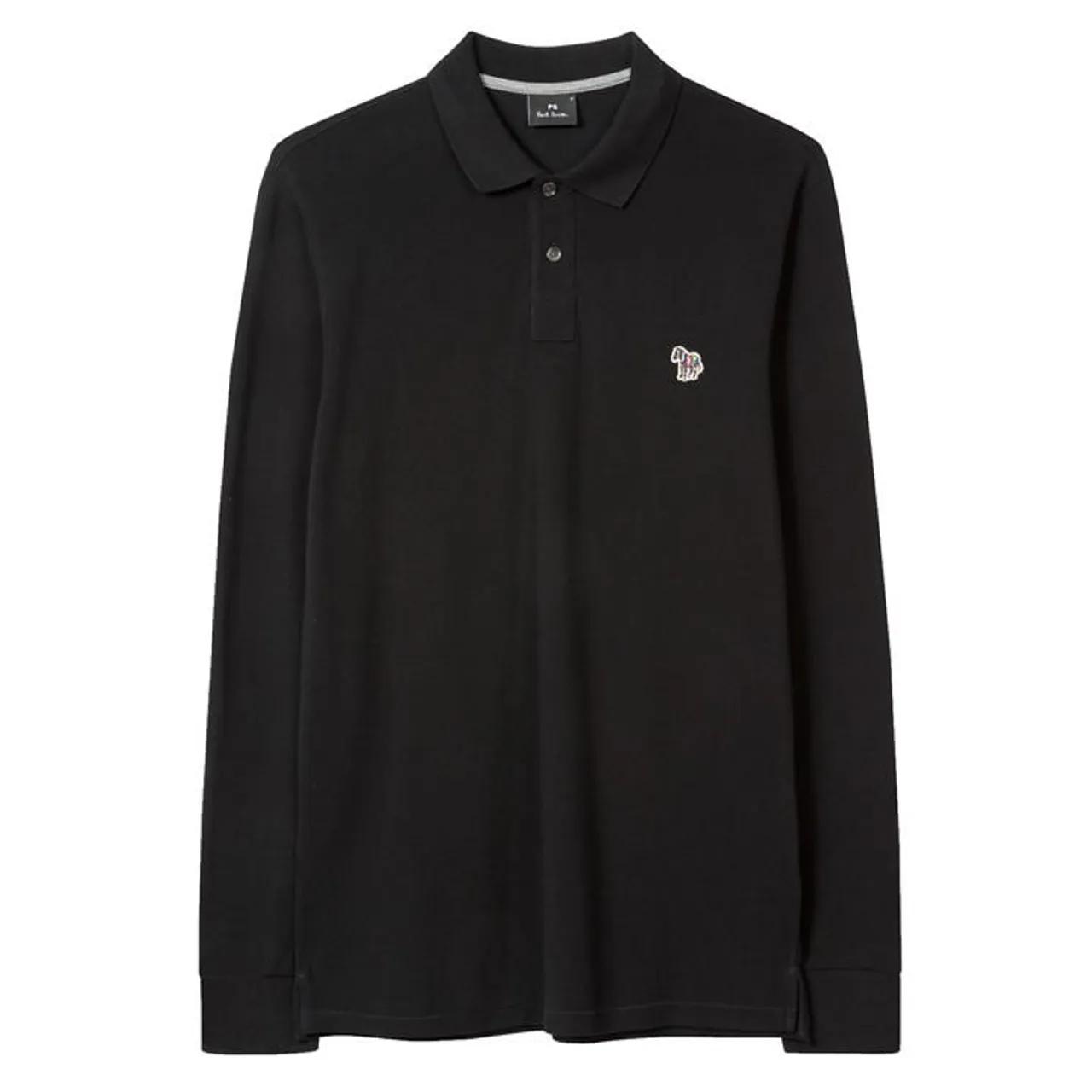 PS Paul Smith Long Sleeve Zebra Polo Shirt - Black