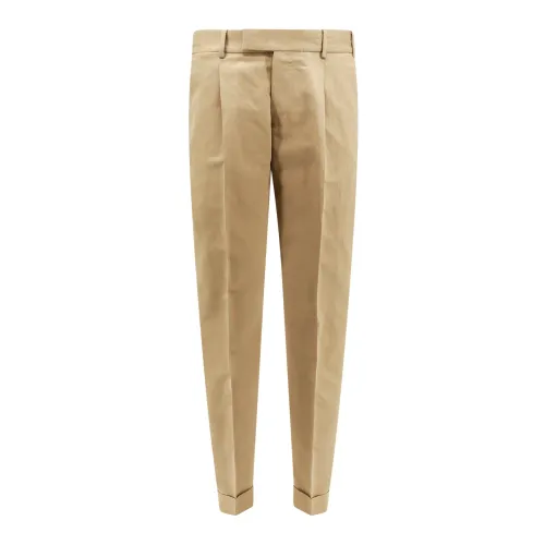 PT Torino , Beige Button and Zip Trousers ,Beige male, Sizes: