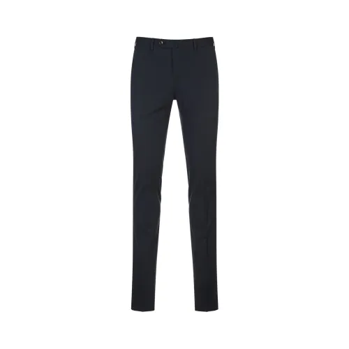 PT Torino , Black Silkochino Slim-Fit Trousers ,Black male, Sizes: