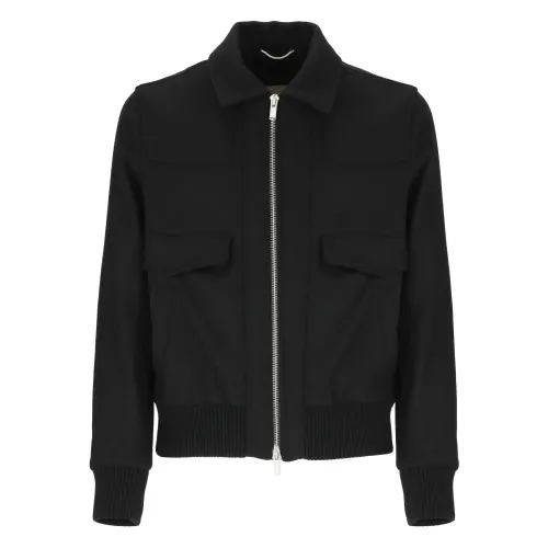 PT Torino , Black Wool Padded Jacket with Collar ,Black male, Sizes: