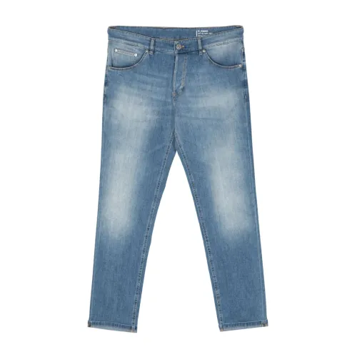 PT Torino , Blue Denim Tapered Leg Jeans ,Blue male, Sizes:
