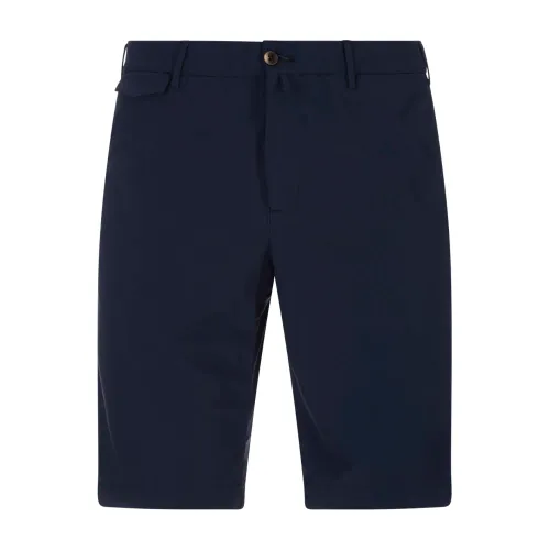 PT Torino , Blue Stretch Bermuda Shorts with Pockets ,Blue male, Sizes: