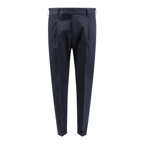 PT Torino , Blue Trousers with Button and Zip Closure ,Blue male, Sizes: