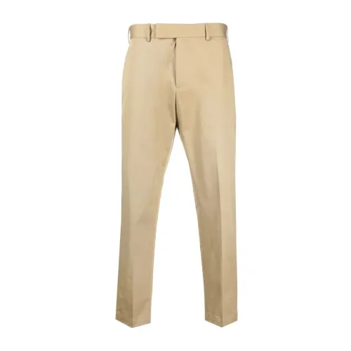 PT Torino , Cotton and Linen Pants with Zipper and Button Closure ,Beige male, Sizes: