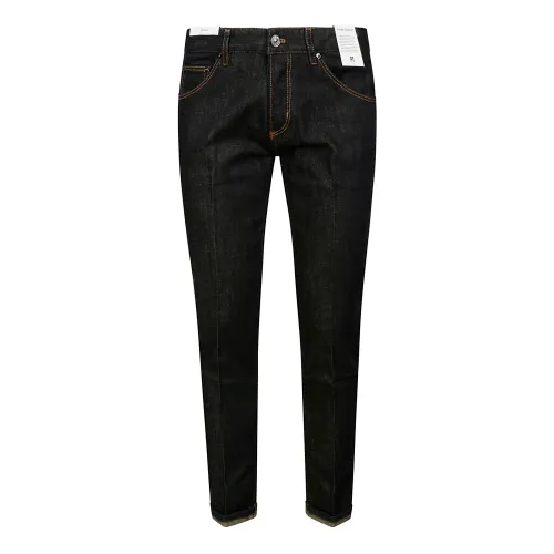 PT Torino , Dark Stretch Denim Reggae Jeans ,Black male, Sizes: