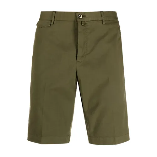 PT Torino , Green Cotton Shorts with Button Closure ,Green male, Sizes: