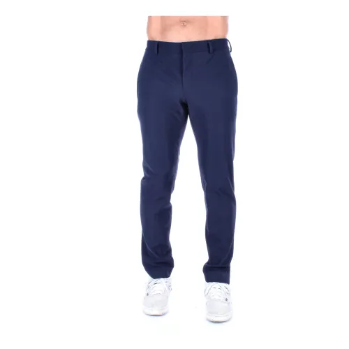 PT Torino , Logo Back Zipper Trousers ,Blue male, Sizes: