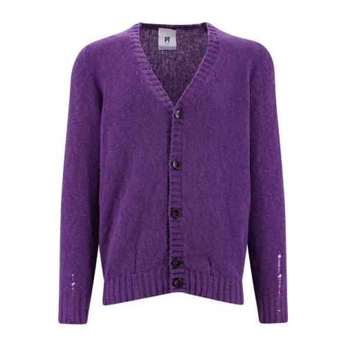 PT Torino , Men`s Clothing Knitwear Purple Ss23 ,Purple male, Sizes: