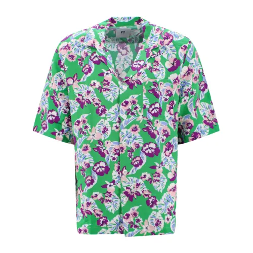 PT Torino , Men`s Clothing Shirts Green Ss23 ,Green male, Sizes: