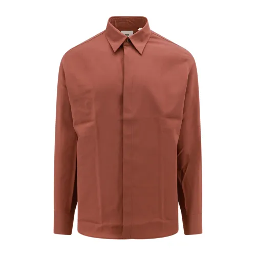 PT Torino , Pink Wool Shirt with Hidden Closure ,Pink male, Sizes: