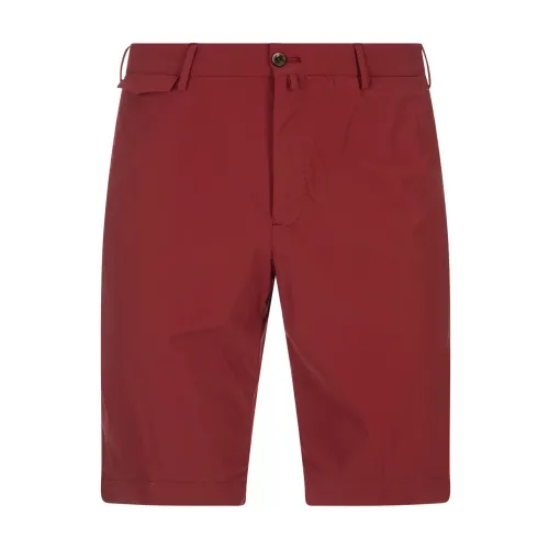 PT Torino , Red Stretch Cotton Bermuda Shorts ,Red male, Sizes: