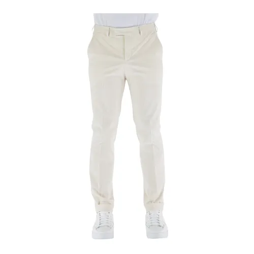 PT Torino , Ribbed Cotton Chino Pants ,White male, Sizes: