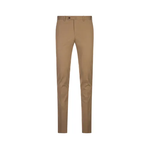 PT Torino , Slim-Fit Silkochino Trousers Brown ,Brown male, Sizes: