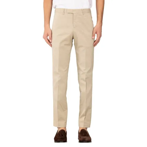 PT Torino , Straight Cut Wool Blend Pants ,Beige male, Sizes:
