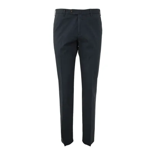 Pt01 , MAN Cotton Gabardine Clic Trousers ,Blue male, Sizes: