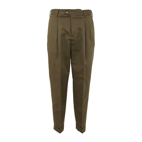 Pt01 , MAN Reporter Trousers With Double Pences ,Green male, Sizes:
