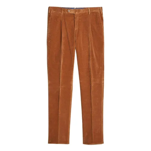 Pt01 , Slim-fit Trousers ,Brown male, Sizes: