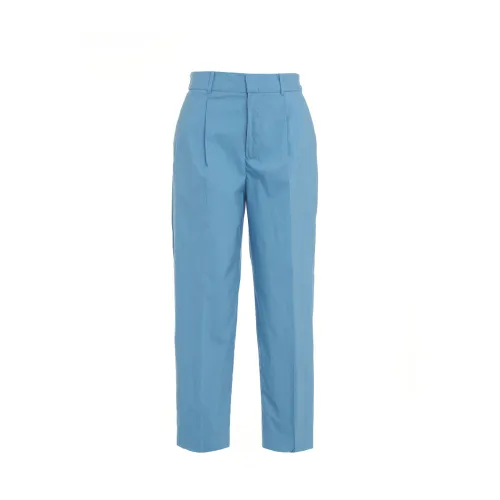 Pt01 , Women's Clothing Trousers Blue Ss24 ,Blue female, Sizes: