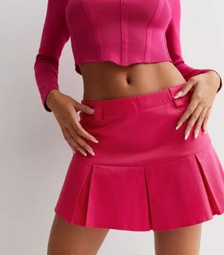 Public Desire Bright Pink Pleated Mini Tennis Skirt New Look