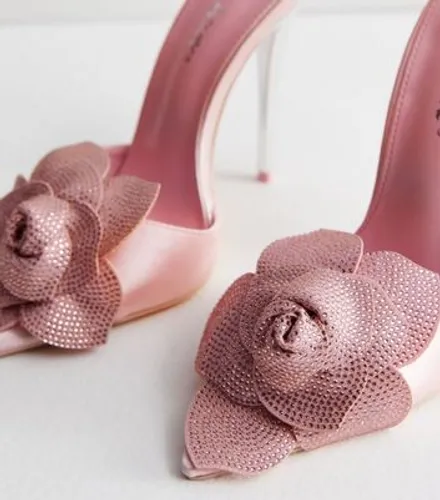 Public Desire Floral Diamanté Stiletto Heel Court Shoes New Look