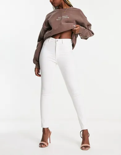 Pull & Bear high waisted skinny jeans in white