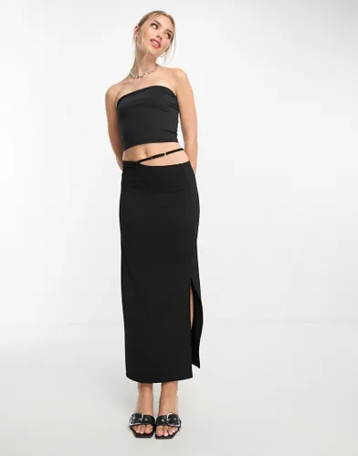 Pull & Bear soft shaping bandeau top co-ord in black