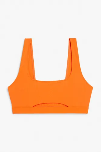 Pull-on bikini top with cut-out detail - Orange