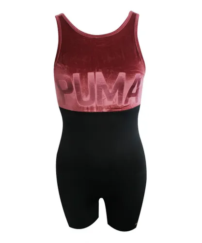Puma Active Training Womens Velvet Unitard DryCell OnePiece Black 516565 02 RW43 - Rose Textile