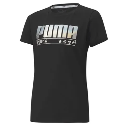 Puma  ALPHA TEE 165  girls's Children's T shirt in Black