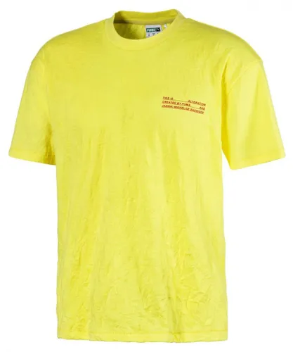 Puma Alteration Short Sleeve Tee T-Shirt Top Yellow Mens 579880 46
