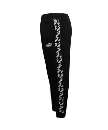 Puma Amplified Pants Track Womens Taped Logo Joggers 582843 01 - Black Textile