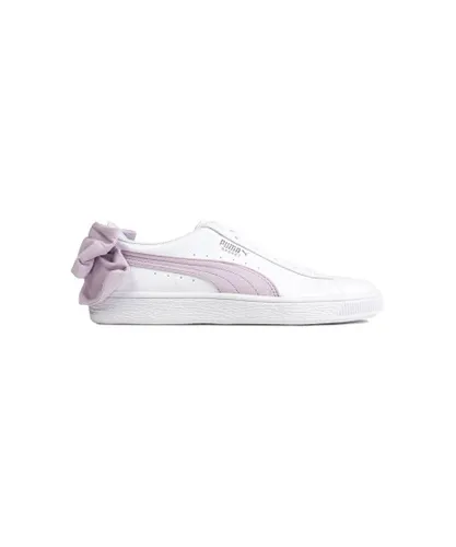 Puma Basket Bow White Womens Trainers Leather