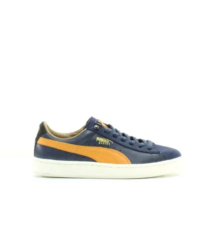 Puma Basket Classic MMQ Navy Blue Low Lace Up Mens Trainers 355551 01 Leather