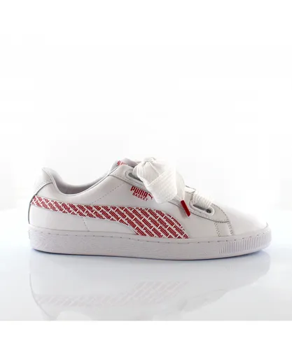 Puma Basket Heart AOP Womens White Trainers Leather (archived)