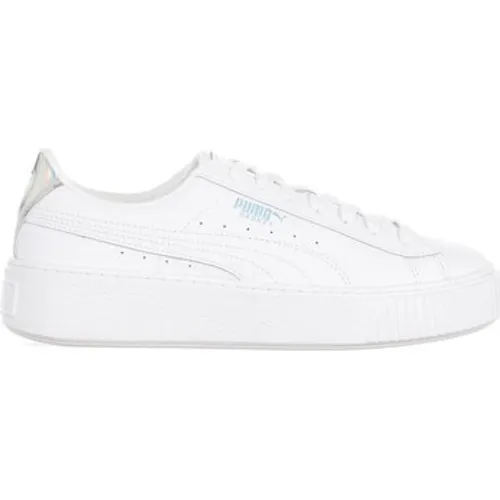 Puma  Basket Platform Iridescent Jr  women's Shoes (Trainers) in White