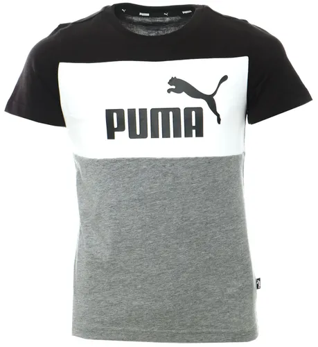 Puma Black Junior Essential Colour Block Tee