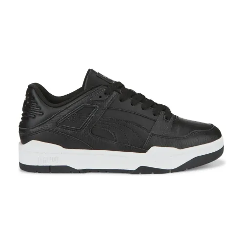 Puma , Black Leather Slipstream Sport Shoe ,Black male, Sizes: