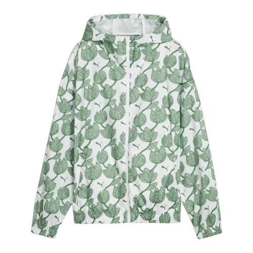 Puma , Blossom Print Windbreaker Jacket ,Green female, Sizes: