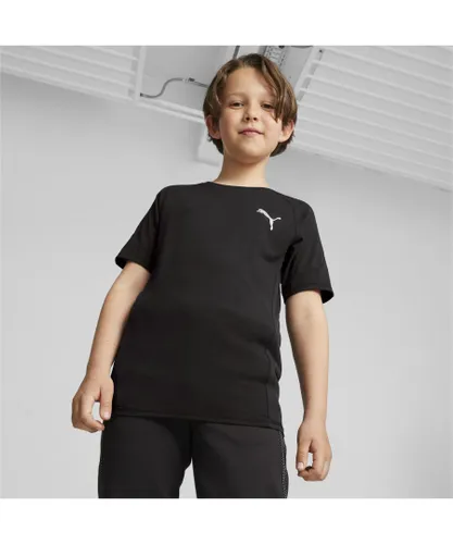 Puma Boys Evostripe T-Shirt - Black Polyester Recycled