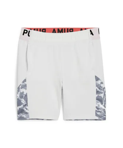 Puma Boys Training All-Over Print Shorts - Grey