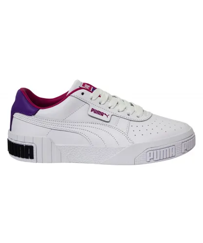 Puma Cali Bold Womens Trainers White Pink Leather Lace Up Shoes 370811 05