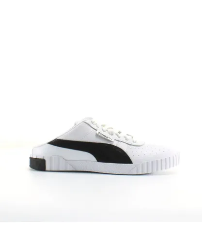 Puma Cali Mule White Leather Slip On Lace Up Womens Trainers 370484 05