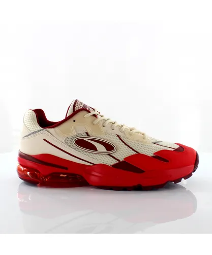 Puma Cell Ultra MDCL Whisper White Red Low Lace Up Mens Trainers 370850 02